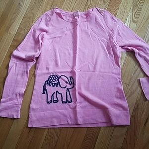 Lilly Pulitzer Elephant Button Shoulder Sweater